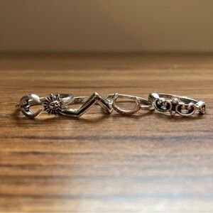 $1 EACH (Sz 5.25) Silvertone Costume Jewelry Rings (BUNDLE ONLY)